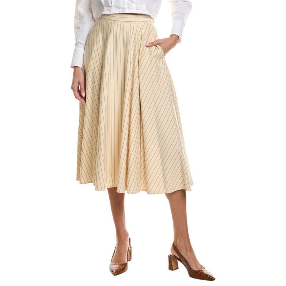 Max Mara Womens Mm By  Pelota Jersey Skirt, Ivory